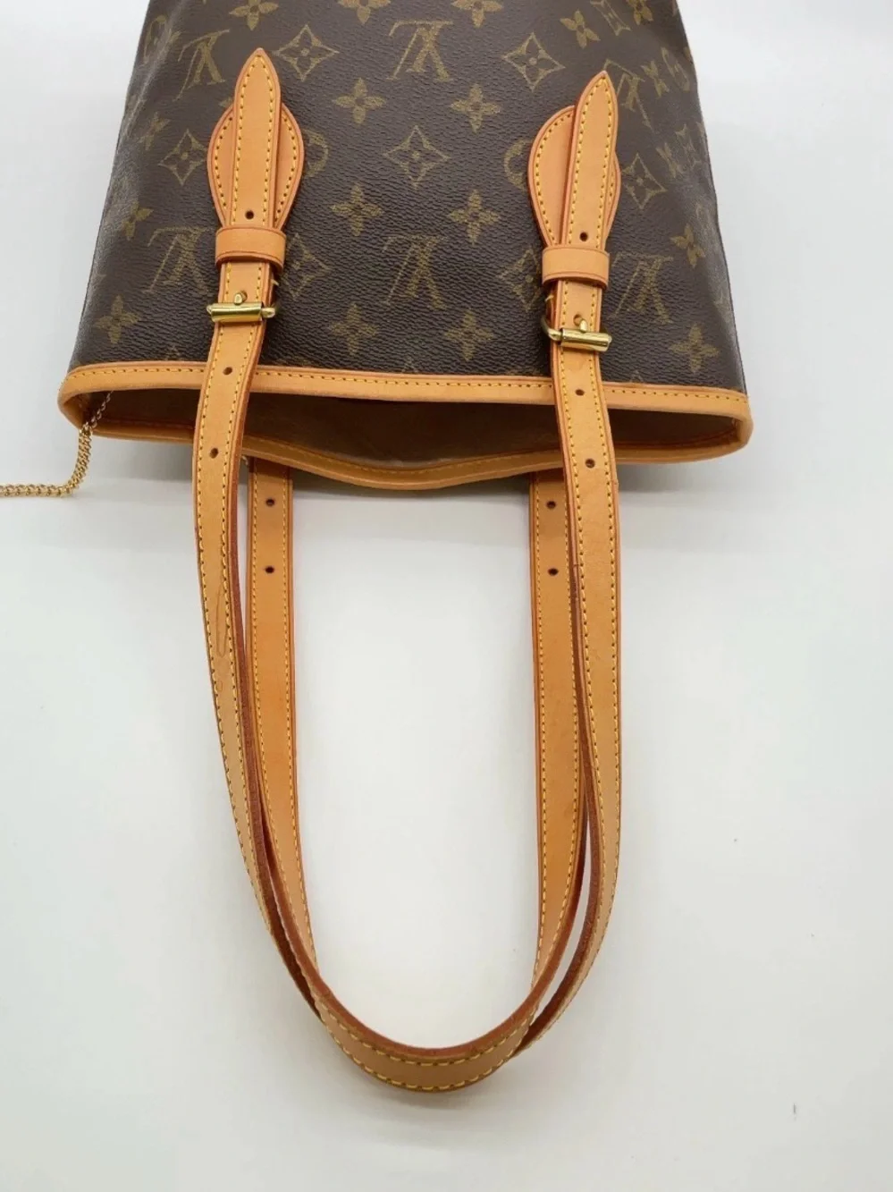 Louis Vuitton Brown Monogram Canvas PM Bucket Tote with Vachetta Handles